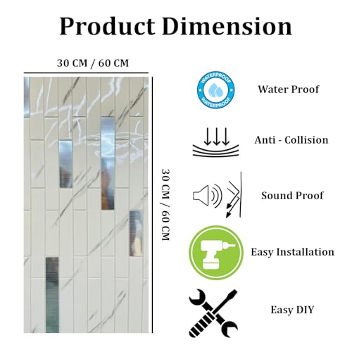 Image of JENY 3D Effect Stunning 3D Brick Wallpaper Self-Adhesive Waterproof PE Foam 3D Wall Panels Wallpaper Sticker for Bathroom, Living Room, and Home Decoration (5)