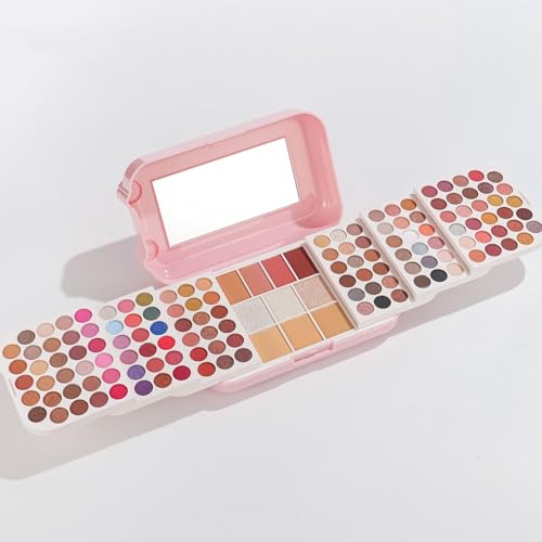 Professional Makeup Kit for Women,140 Colors Cosmetic Make up Palette Set Kit Combination,Include Eyeshadow,Blush,Highlighter, Pressed Powder,Makeup Gift Set for Women Girls &Teens (Pink N)