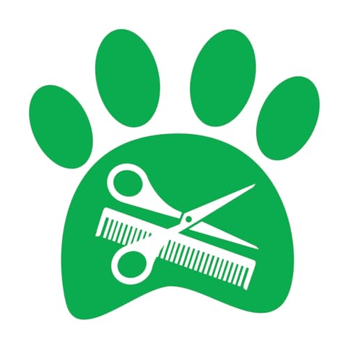 Adesivi murali in carta da parati Forbici per zampe per toelettatura animali da salone di bellezza 72x72cm Adesivi per vetrine Verde