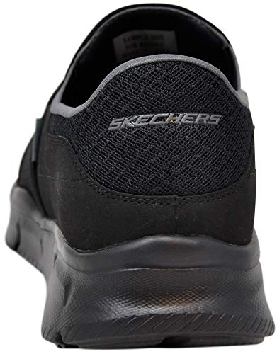 Skechers Men's Equalizer Persistent Slip-On Sneaker, Black/Charcoal, 11 M US