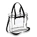 Clear Stadium Bag Clear Tote Bag NFL Stadium Approved 12 x 12 x 6, with Adjustable Shoulder Strap and Handles (Black)
