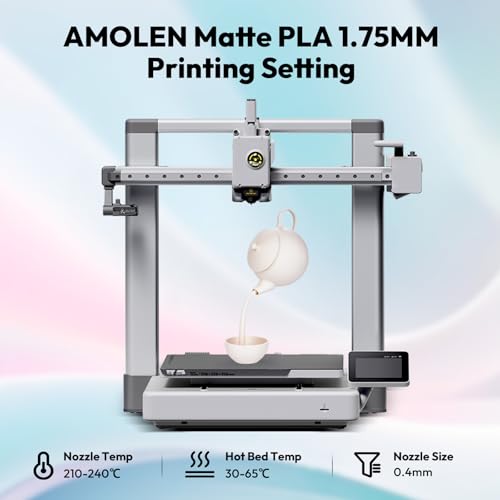 Image of AMOLEN PLA Matte 3D Printer Filament Bundle, PLA 1.75mm Craftsman Color Quartet Set, Porcelain White /Terracotta /Delft Blue /Sand Beige, 200g X 4 Spools