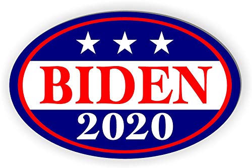 Joe Biden for President 2020 Magnetic Bumper Sticker Oval, Share w/Family & Friends - Political Sticker for Vehicle, Refrigerator - Car Magnet Decal, Room & Wall Decor, Gift, 3 Stars - 3.5