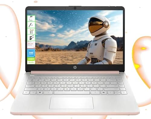 HP Laptop with Microsoft Office and 1TB Cloud Storage (1-Year) | 14 inch HD Computer | 8GB RAM | 128GB UFS | Intel 4-Core CPU(Beat i3-10110U)| Windows 11 Home in S Mode| LE Bundle