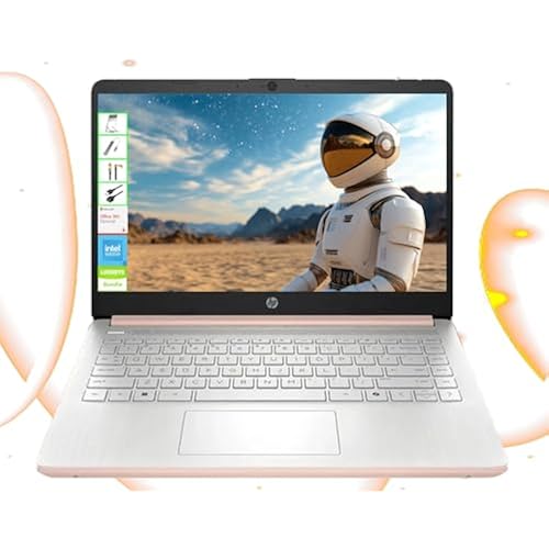HP Laptop with Microsoft Office and 1TB Cloud Storage (1-Year) | 14 inch HD Computer | 8GB RAM | 128GB UFS | Intel 4-Core CPU(Beat i3-10110U)| Windows 11 Home in S Mode| LE Bundle