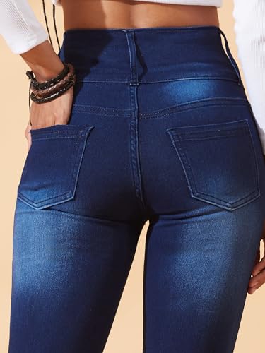 Image of Dolce Crudo Women's Skinny Fit High Rise Regular Length Stretchable High Waist Denim Jeans