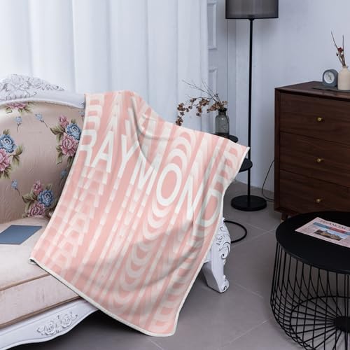 GoTussWO Custom Personalized Name Text Pink Weighted Blanket Cooling Laye, Keep Cooling All Night,30x40Inch