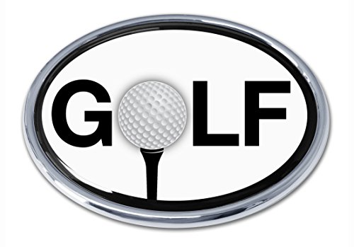 Image of Elektroplate Golf Ball All Metal Emblem for Cars, Trucks, and All Auto | Universal Fit at 3.6 inch x 2.5 inch | Weatherproof