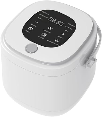 Deerou車用炊飯器12V/24V兼用 トラック用 多機能炊飯器 電気ポット 蒸し器 鍋 シチュー 大容量2.0L 予約機能 シガーソケット コンパクト 車内 自動車 キャンプ 車中泊 アウトドア レジャー 防災 長距離運転 操作簡単 (ホワイト,12V