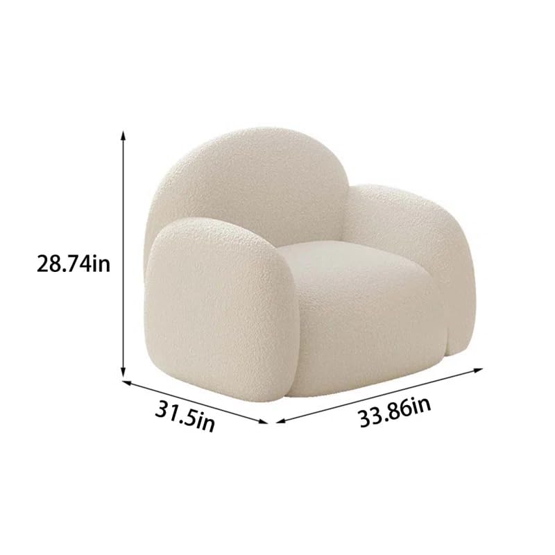 Image of LEGACY OF COMFORT Loeke 3-Piece Living Room Set 3 +1 +1 Sofa Set Cloud Shape Boucle Sofa for Living Room White