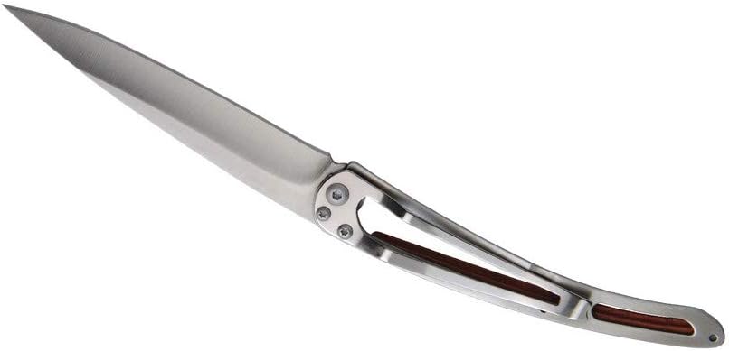deejo - 37G Folding Pocket Knife with Belt Clip - Tree Design, 3.7-Inch Stainless Steel Blade, Coral Wood Handle - Lightweight Everyday Carry for Home, Work, and Outdoor Use