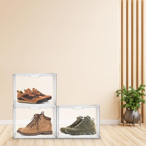 Boîte à chaussures empilable plastique transparent polyvalent grand format - 8