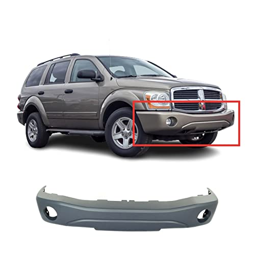 FitParts Compatible With Front Bumper Cover 2004 2005 2006 Dodge Durango ST SLT SXT Sport 04 05 06. New, Primed and Ready for Paint. W/Fog Light Holes. W/o Parking Aid Sensor Holes.