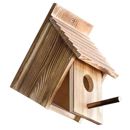 Healifty 木製 鳥 巣 DIY 屋外 餌箱 鳥 ハウス 屋外用 吊り下げ 巣作り 鳥 小型