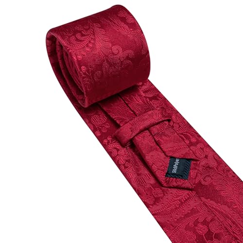 Image of YOHOWA Mens Ties Set Wedding Paisley Neckties with Handkerchief Cufflinks Formal Business