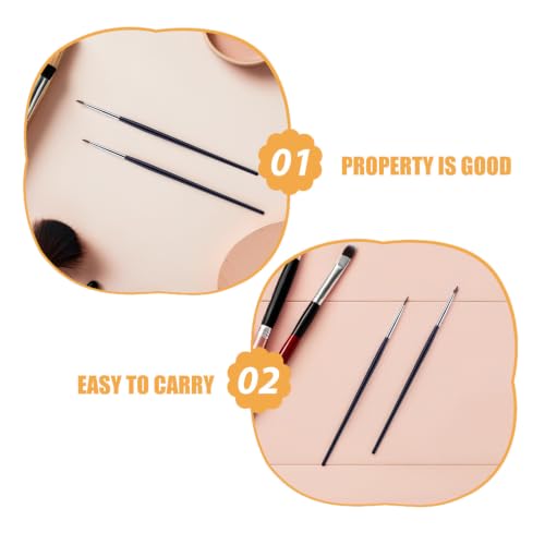 MAJORMENCH 6 Szt. Częściowy Precyzyjnych Pędzelków Do Makijażu Oczu Ergonomiczne Przenośne Aplikatory Do Eyelinera i Korektora i Precyzyjnego Wykończenia Makijażu Oczu