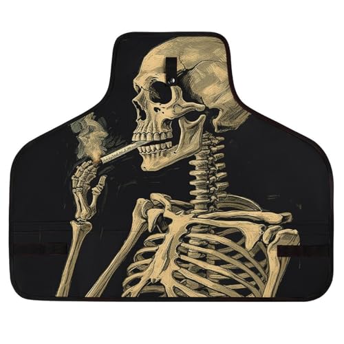 Delantal de trabajo Heavy Duty Smoking Skull con múltiples bolsillos miniatura 1