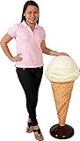 3 Ft Standing Vanilla Ice Cream Cone Shop Sign
