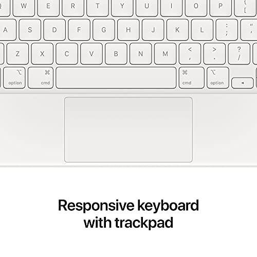 Image of Apple Magic Keyboard: iPad Keyboard and case for iPad Pro 12.9 inch (3rd, 4th, 5th and 6th gen) and iPad Air (M2), Great Typing Experience, Built-in trackpad, British English - White