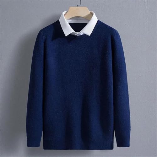 Men’s Autumn Winter Solid Color Sweater Pullover Round Neck Long Sleeve Knit Comfortable Fashion Top2