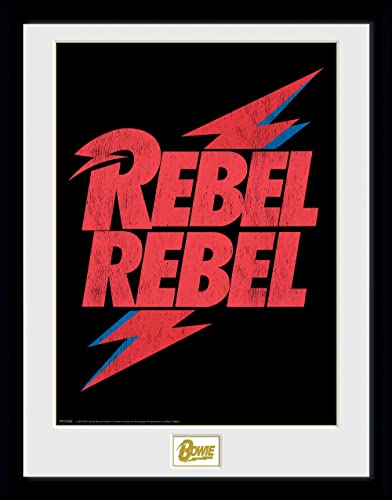 Image of GB eye David Bowie Rebel Rebel Logo 30 x 40cm Framed Collector Print