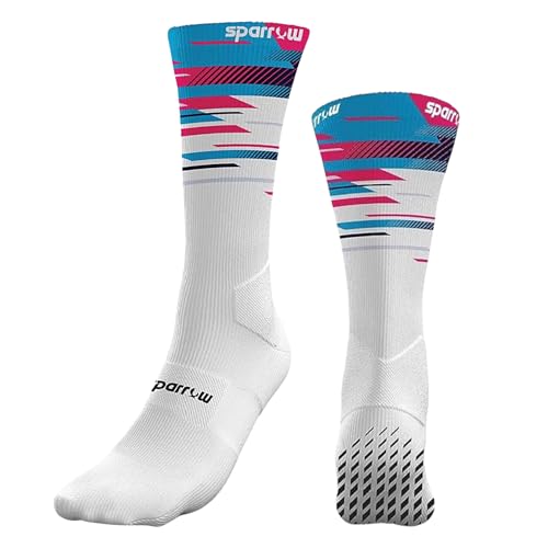 sparrow Calcetines deportivos con agarre antideslizante multideporte diseño italiano perfecto equilibrio entre elegancia y rendimiento para fútbol, pádel, running, tenis, baloncesto, Multicolor
