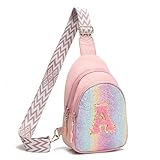 I IHAYNER Small Initial Sling Bag for Girls Fashion Waist Pack for Women Cute Crossbody Fanny Pack Personalized Girl Gifts (Pink-A）
