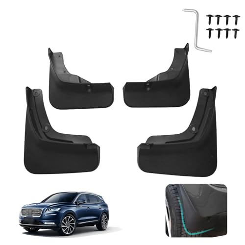 Image of Custom Fit for Mud Flaps 2024 2025 2026 Lincoln Nautilus Mud Splash Guard Front and Rear 4-PC Set