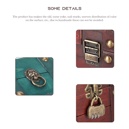 Boîte en bois vintage pour rangement de bijoux et secrets