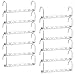 Meetu Space Saving Hangers Multifunctional Clothes Hangers Stainless Steel 6X2 Slots Magic Hanger Cascading Hanger Updated Hook Design Closet Organizer Hanger (Pack of 12)