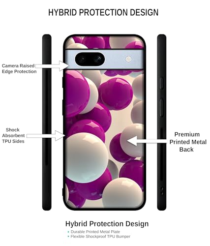 Image of 3D Balloons Design Premium 2D Printed Metal Back Case Cover for Google Pixel 7A 5G