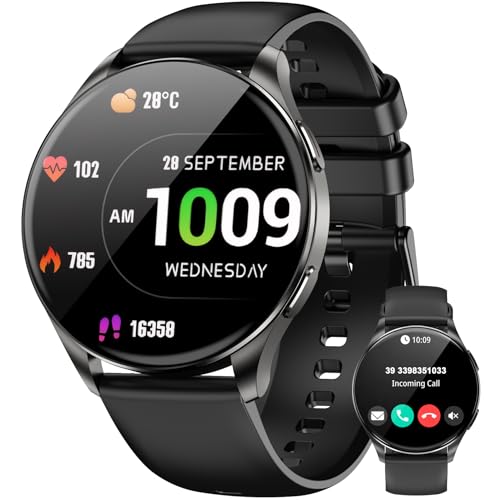 Blackview Smart Watch for Women Men, AMOLED Ultra-Clear Screen, Answer/Make Calls, Fitness Watch with Heart Rate/SpO2/Sleep Monitor, 120+ Sports Modes, Waterproof Step Counter Watch for Android iOS