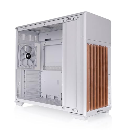 Image of Thermaltake TR300 WS; Wood Trim; Mid Tower; 1x120mm PWM Fan Included; ATX /mATX /mITX Support; 360mm Radiator Support; 410mm GPU Clearance; 165mm Air Cooler Clearance; Snow; CA-11M-00M6WN-WS
