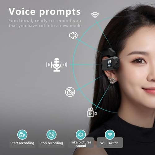 Caméscope monté sur casque Luocute 2.7K HD avec objectif grand angle 110° - 3