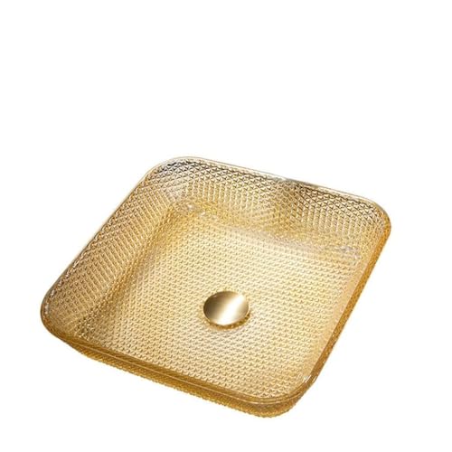 MACIUM Bote de Baño Fregadero de Recipiente Moderno Lavabo de Vidrio Templado Lavabo de Montaje Superior de Arte de Hotel Lavabo de baño Elegante Sumideros de Recipientes (Color : Sink Only)