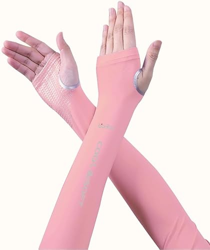 Miniatura 6 de Ultrathin Cooling Ice Silk Sun Protection UPF50+ Sports Arm Sleeves Compression Athletics Hand Cover Elastic