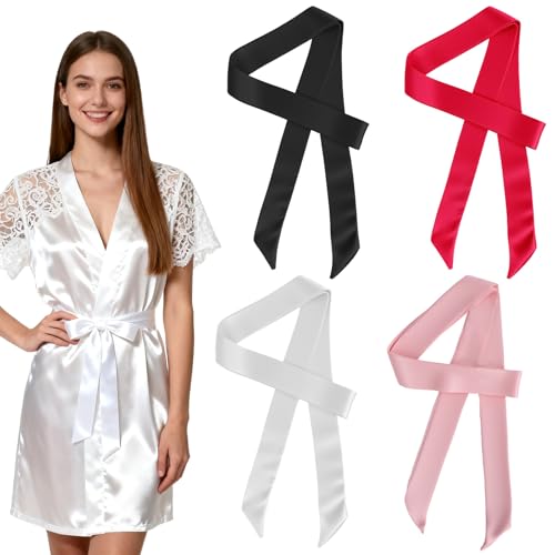 4 Pcs Satin Robe Belt Replacement, Sash Belt Long Sash