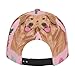Fashionable Baseball Cap Cute Golden Retriever Dog Pink Dad Cap for Women Men Teens, Fitted Quick Dry Golf Cap Headwear