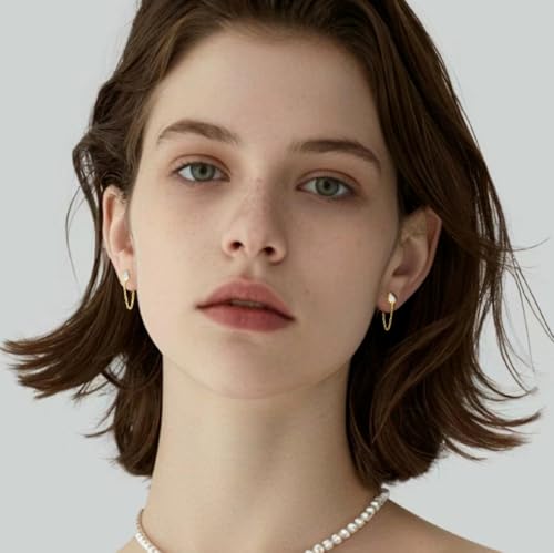 SLUYNZ Sterling Silver CZ Teardrop Chain Dangle Earrings for Women Teens Minimalist Droplet Earrings Tassel Studs Chain2