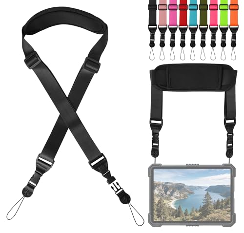 Gowjaw Padded iPad Binocular Camera Shoulder Strap Nylon Neck Lanyard Strap for Tablet Case Crossbody Laptop Luggage Bag(Black)