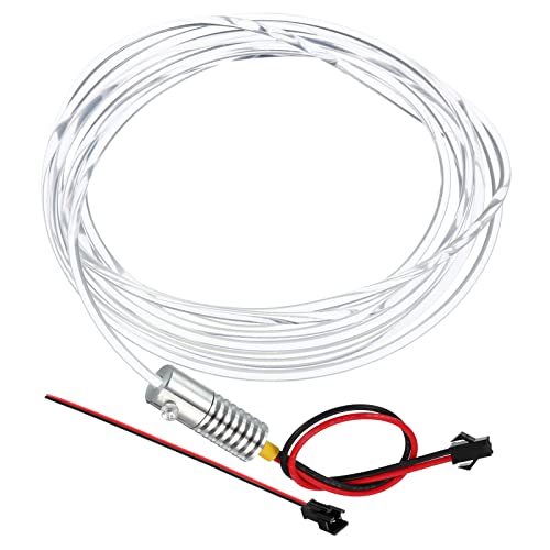 Image of PATIKIL 3mm 3.0m PMMA Side Glow Fiber Optic Cable Kit, with LED Aluminum Illuminator 12V 1.5W Guide Light Source Decoration for Home DIY Lighting, Yellow