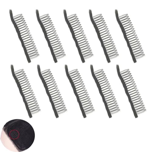 Pack de 10 peines para peluca 14.5x3 cm negro miniatura 1