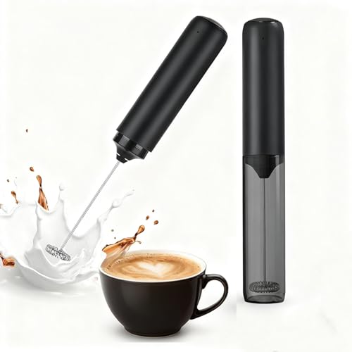 GoodTool Rechargeable Milk Frother Handheld Milk Frother Mini Whisk and Drink Mixer for Coffee Milk Lattes Cappuccino and Hot Chocolate Black