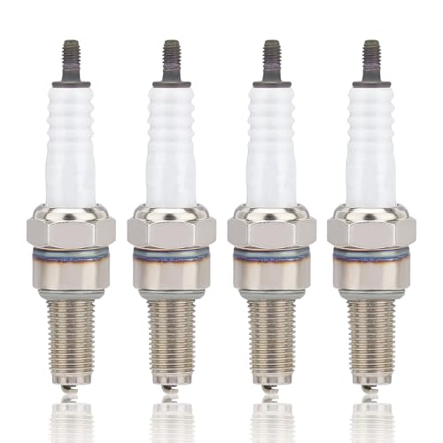 CR8E Spark plug Replace 92070-0019 Hon-da 98059-58816 Suzu-ki 09482-00457 Ya-maha 94701-00411 OEM (2006-2018) 4 PACK