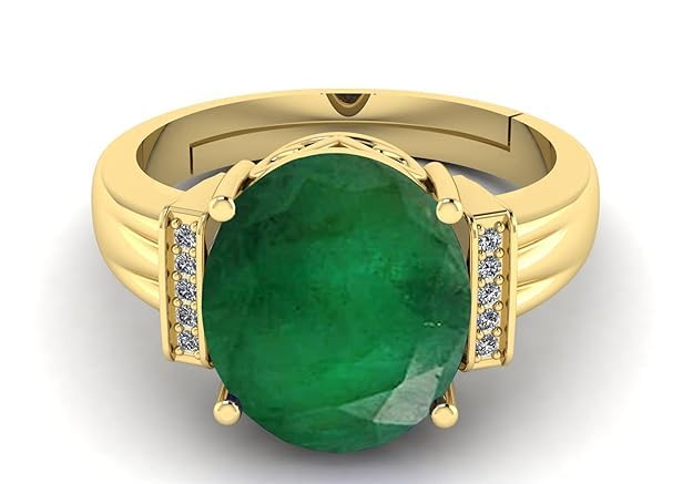 AA++ Quality 9.25 Ratti / 8.55 Carat Emerald Panna Gold Plated Ring For Men Or Women's2