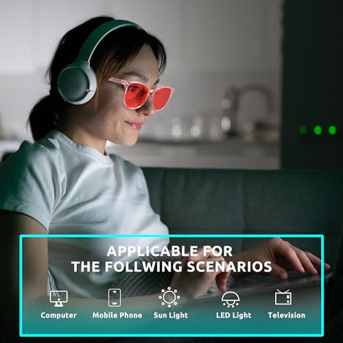 Image of Myiaur 99.9% Orange Blue Light Blocking Glasses for Women Blue Blocker Glasses for Gaming /Phone /Computer Reduce Eyestrain