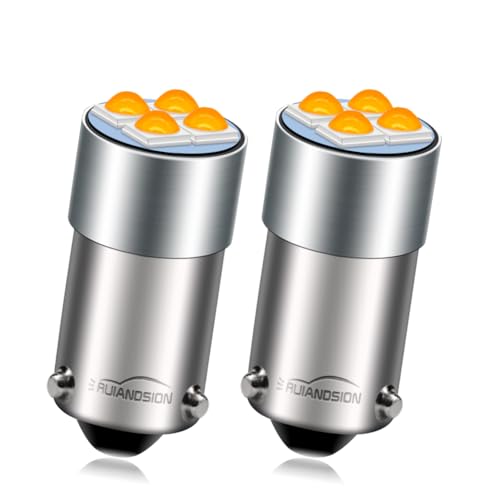 Ruiandsion 2個 BAX9S LED電球は、10-60V アンバー3030 4SMDチップセットLEDを搭載した車両、オートバイ、トラック用のインテリアドームマップライトです