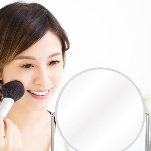 Espejo de maquillaje PRETYZOOM doble cara giratorio metálico miniatura 4