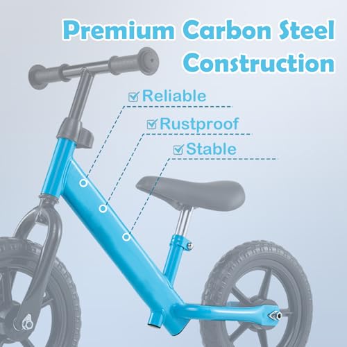 Image of HONEY JOY Toddler Balance Bike, 11 Inch Baby Push Bicycle w /Adjustable Padded Seat & Handlebar, Ultra Light Steel Frame, No Pedal Walker Bike Riding Toy, Birthday Gift for Boys Girls Aged 2-5