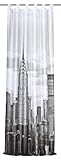 Home Fashion 48639-896 Schlaufenschal Digitaldruck New York, schwarz-weiß/Dekostoff-Seidenoptik 245 x 120 cm